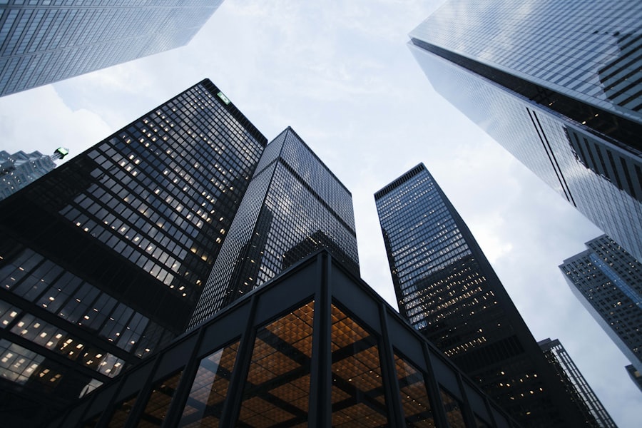 Financial district skyline